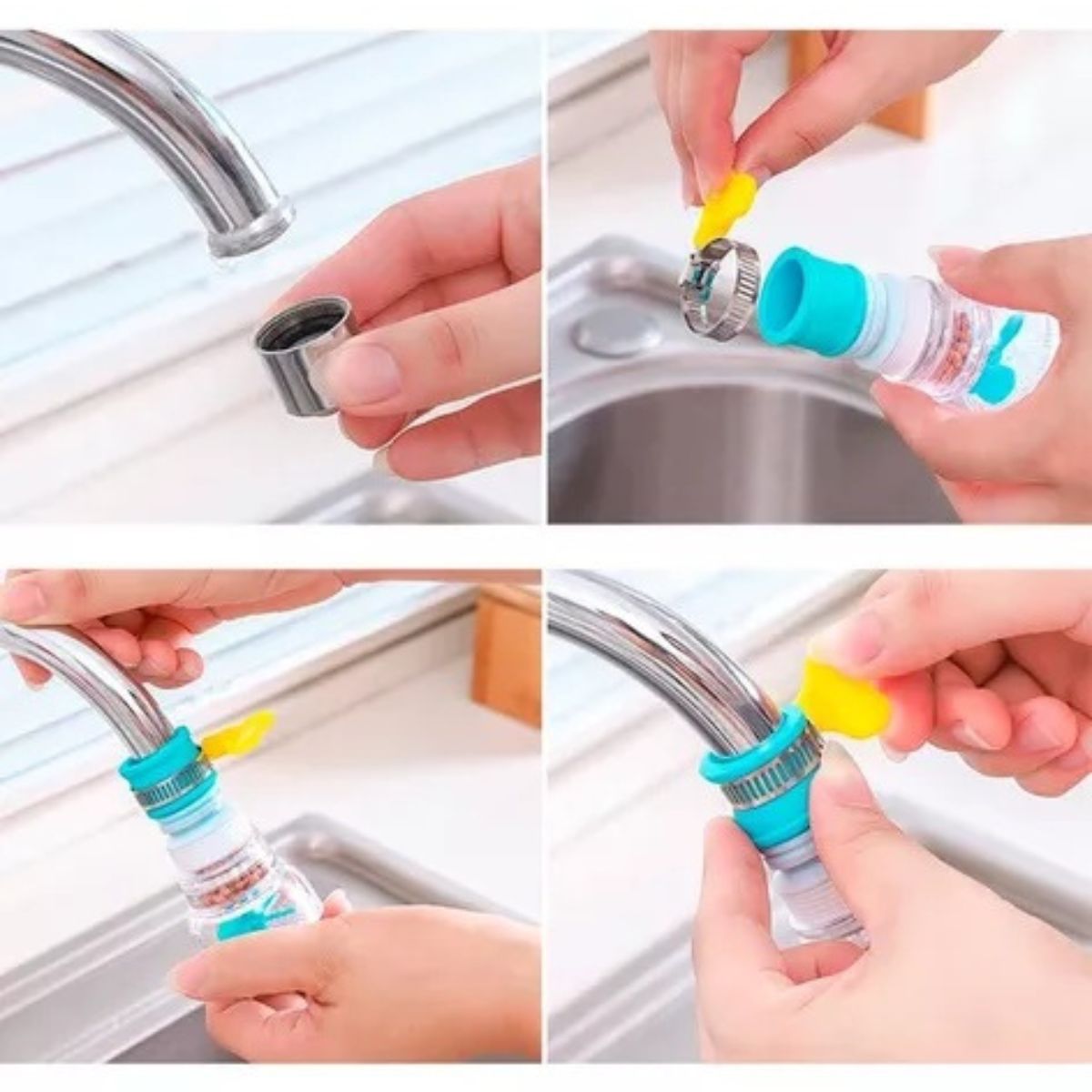 Bico Torneira Arejador Flexível 360° Giratório Prolongador com Filtro Sortido Bico Torneira Arejador Flexível 360° Giratório Prolongador com Filtro Sortido